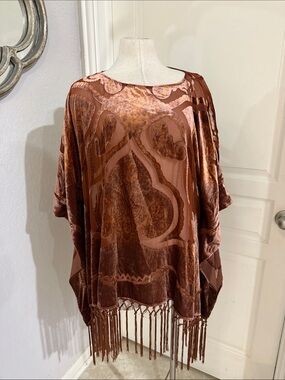 Chicos burnout fringe poncho